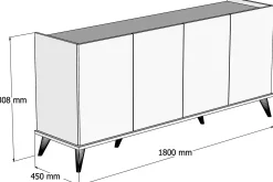 Gangbord|Avlastningsbord-Challur Konsollbord 180 cm Tre/Natur,Svart,Mørkebrun