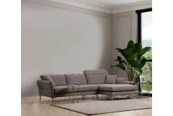Sofa Med Sjeselong-Chandara Sofa med Divan 3-seter Grey