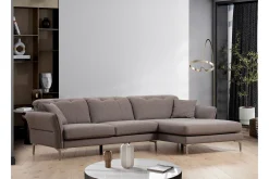 Sofa Med Sjeselong-Chandara Sofa med Divan 3-seter Grey