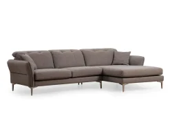 Sofa Med Sjeselong-Chandara Sofa med Divan 3-seter Grey
