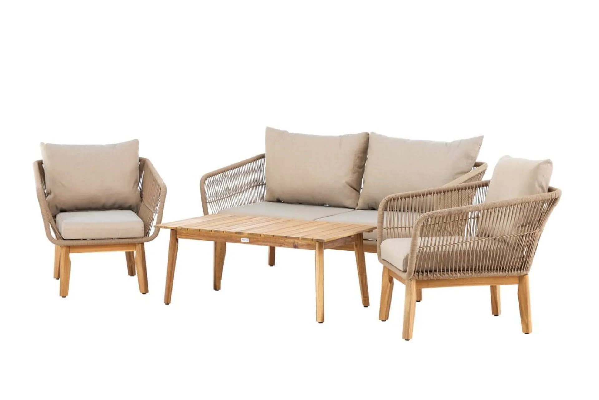 Venture Home Veranda & Terrasse|Loungesett-Chania sofagruppe 2-seters sofa + 2 lenestoler med bord utendørs Brun