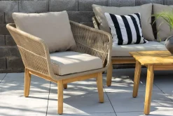 Venture Home Veranda & Terrasse|Loungesett-Chania sofagruppe 2-seters sofa + 2 lenestoler med bord utendørs Brun