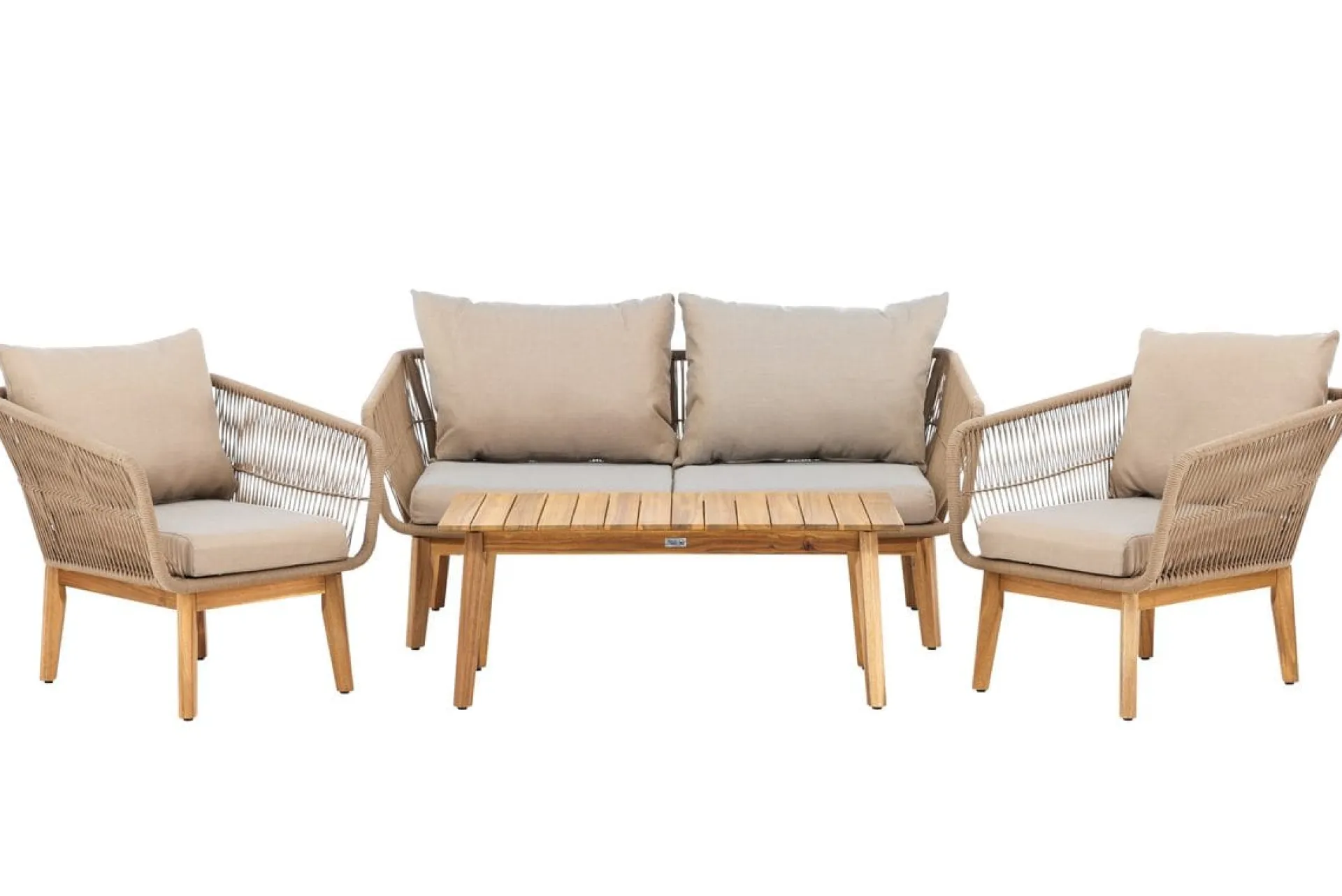 Venture Home Veranda & Terrasse|Loungesett-Chania sofagruppe 2-seters sofa + 2 lenestoler med bord utendørs Brun