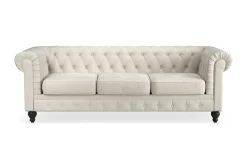 Manor House Chesterfield Lyx 3-seter Fløyelssofa – Dyp sofa