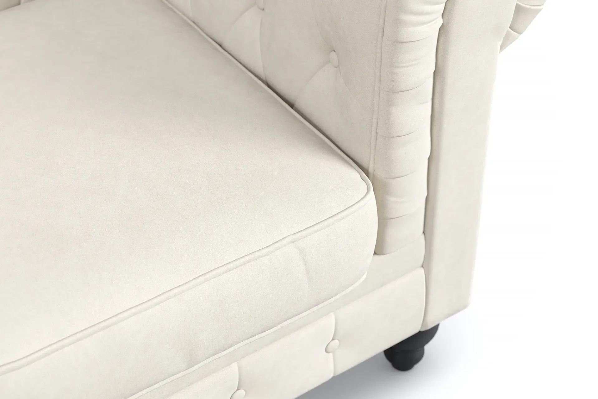 Manor House Chesterfield Lyx 2-seter Fløyelssofa – Liten dyp sofa