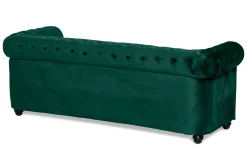 Manor House Sovesofaer-Chesterfield Lyx 3-seter Fremoverbøyd sovesofa i fløyel Grønn