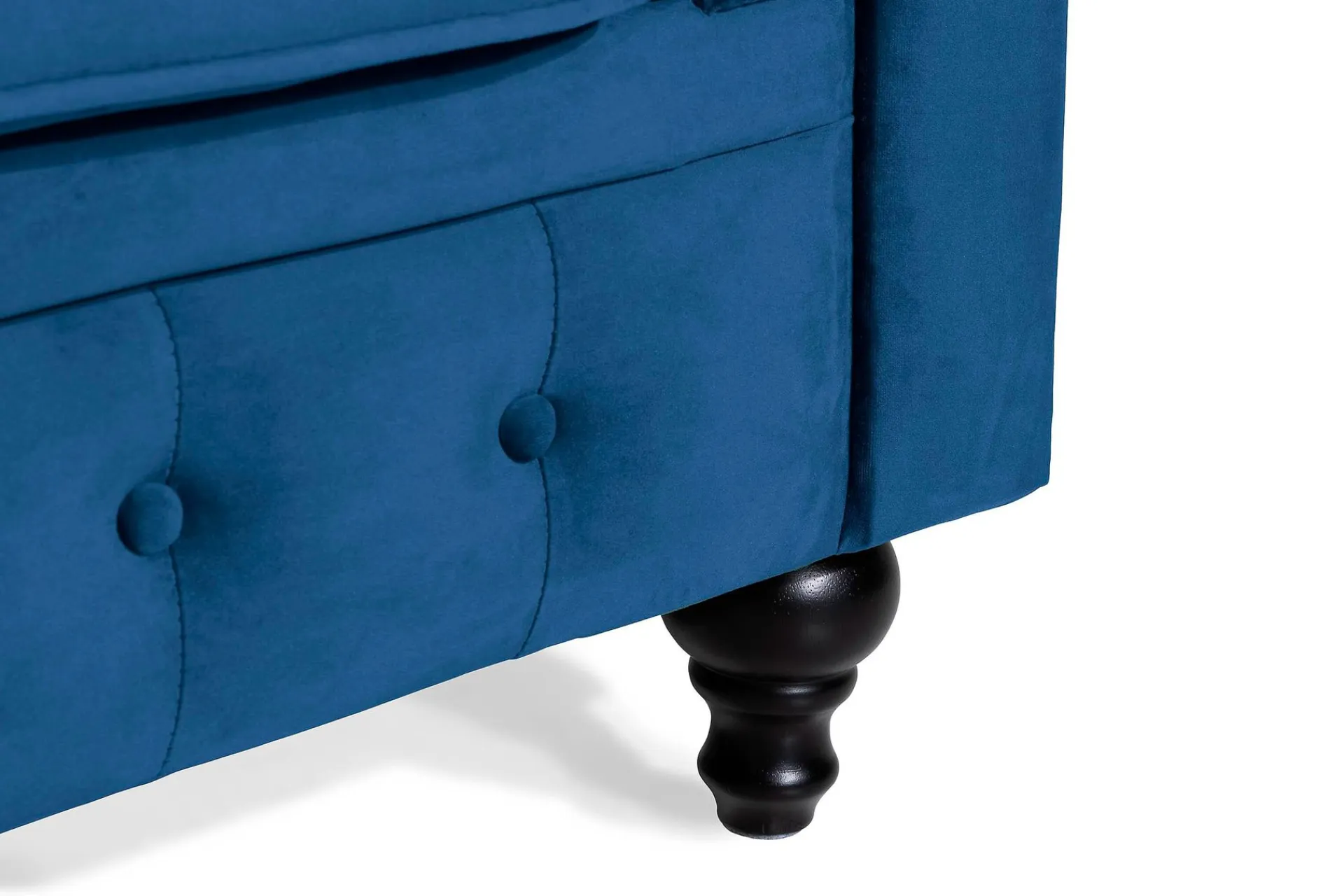 Manor House 2 Seter Sofa-Chesterfield Lyx 2-seter Liten fløyelssofa – Dyp sofa 160 cm bred Blå