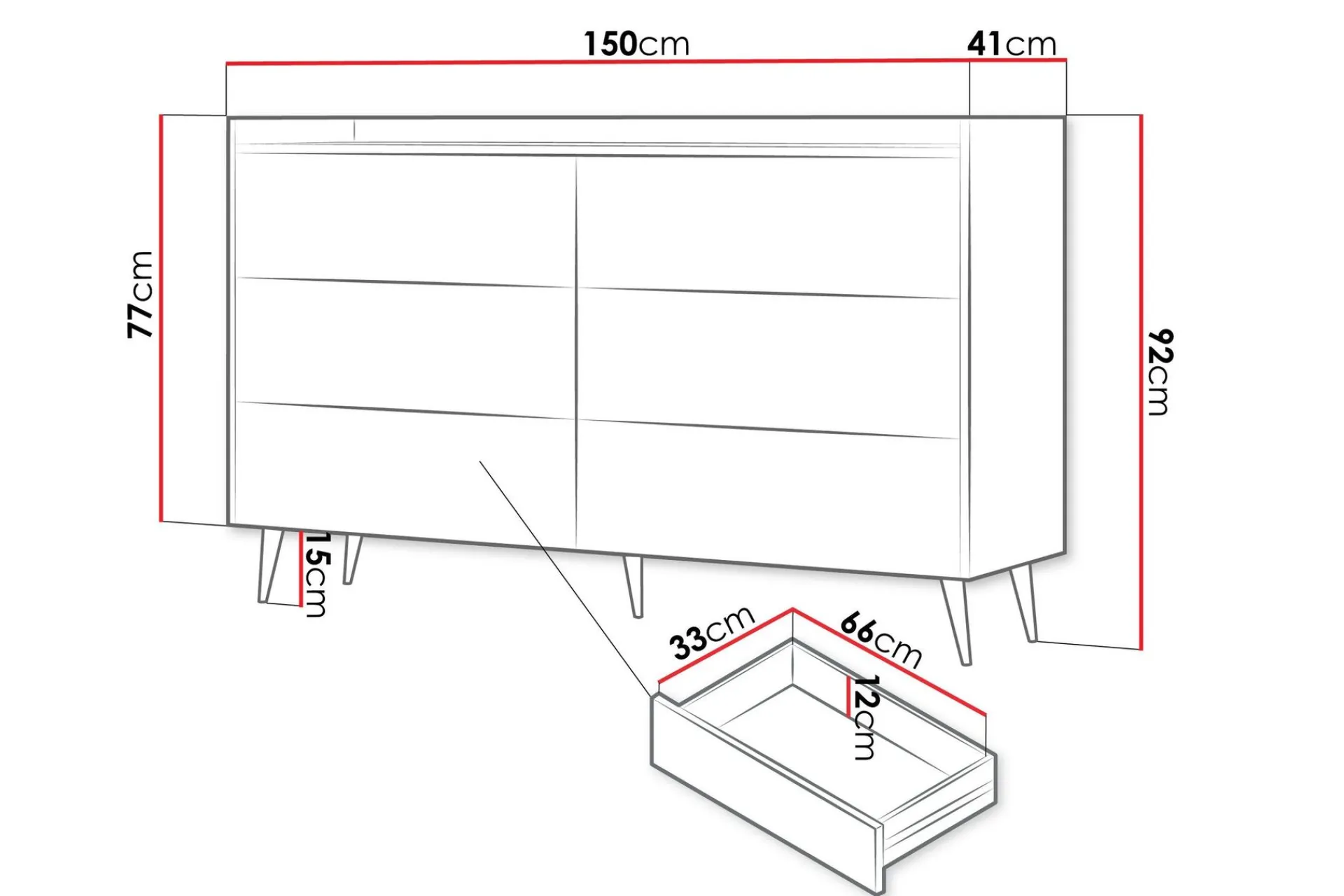 Kommode|Gangoppbevaring-Chiku Kommode 150 cm Beige