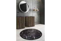 Baderomsmatte|Baderomsmatte-Chilai Home Badematte 100 Rund Svart/Hvit