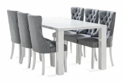 Concept 55 Spisegrupper-Cibus Spisegruppe 180 cm inkl. 6 Bergviken Stoler Hvit