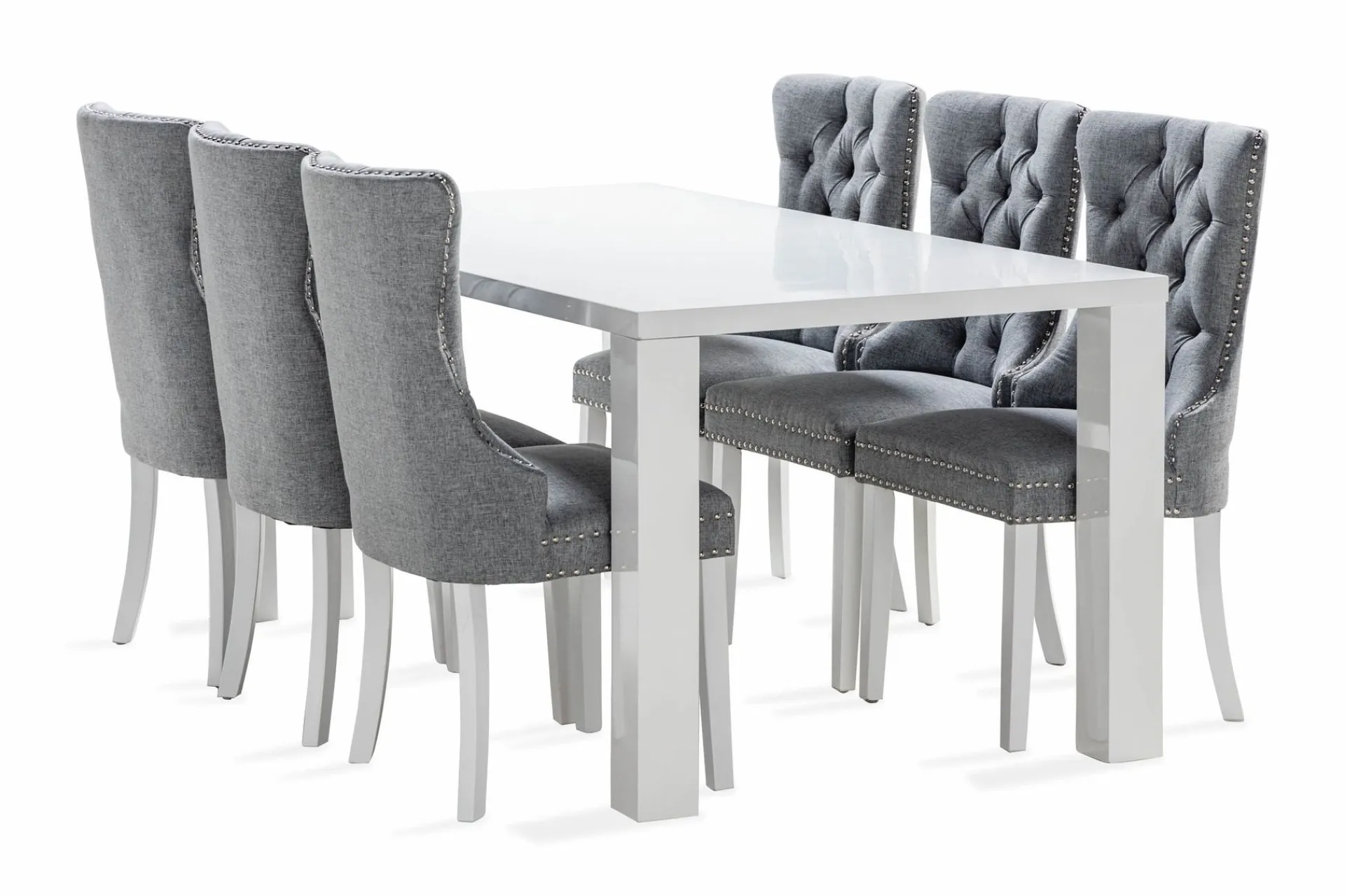 Concept 55 Spisegrupper-Cibus Spisegruppe 180 cm inkl. 6 Bergviken Stoler Hvit