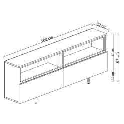 Mediestativ & Veggfeste-Cielieucel TV-benk 180 cm Travertin