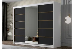 Garderober & Garderobesystem|Knaggerekke-Cinerea Garderobe med Speil 250x215 cm Svart/Hvit
