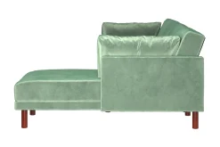 Dorel Home Velour Sofa & Fløyel Sofa-Clair 3-seters Sovesofa med Sjeselong Justerbar Fløyel/ Grønn