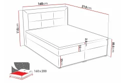 Kontinentalsenger|Seng Med Oppbevaring-Clasic Box Kontinentalseng 160x215 cm Zostera 9