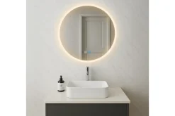 Innsynsbeskyttelse & Innhegning|Baderom-Clas Rundt Baderomsspeil med LED-belysning 100 cm Transparent