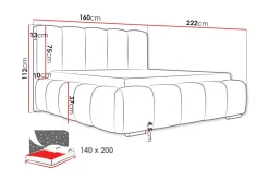 Sengeramme & Sengestamme|Seng Med Oppbevaring-Cleaton Boblet Sengeramme 140x200 cm Lysegrå/Mørkegrå