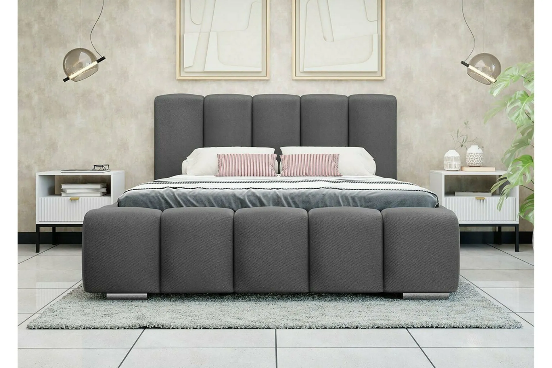 Sengeramme & Sengestamme|Seng Med Oppbevaring-Cleaton Sengeramme 180x200 cm Mørkegrå