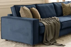 Hjørnesofa-Cloudia Hjørnesofa Fløyel Blå