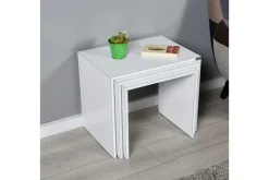 Avlastningsbord-Coffee Table høyglans Hvit