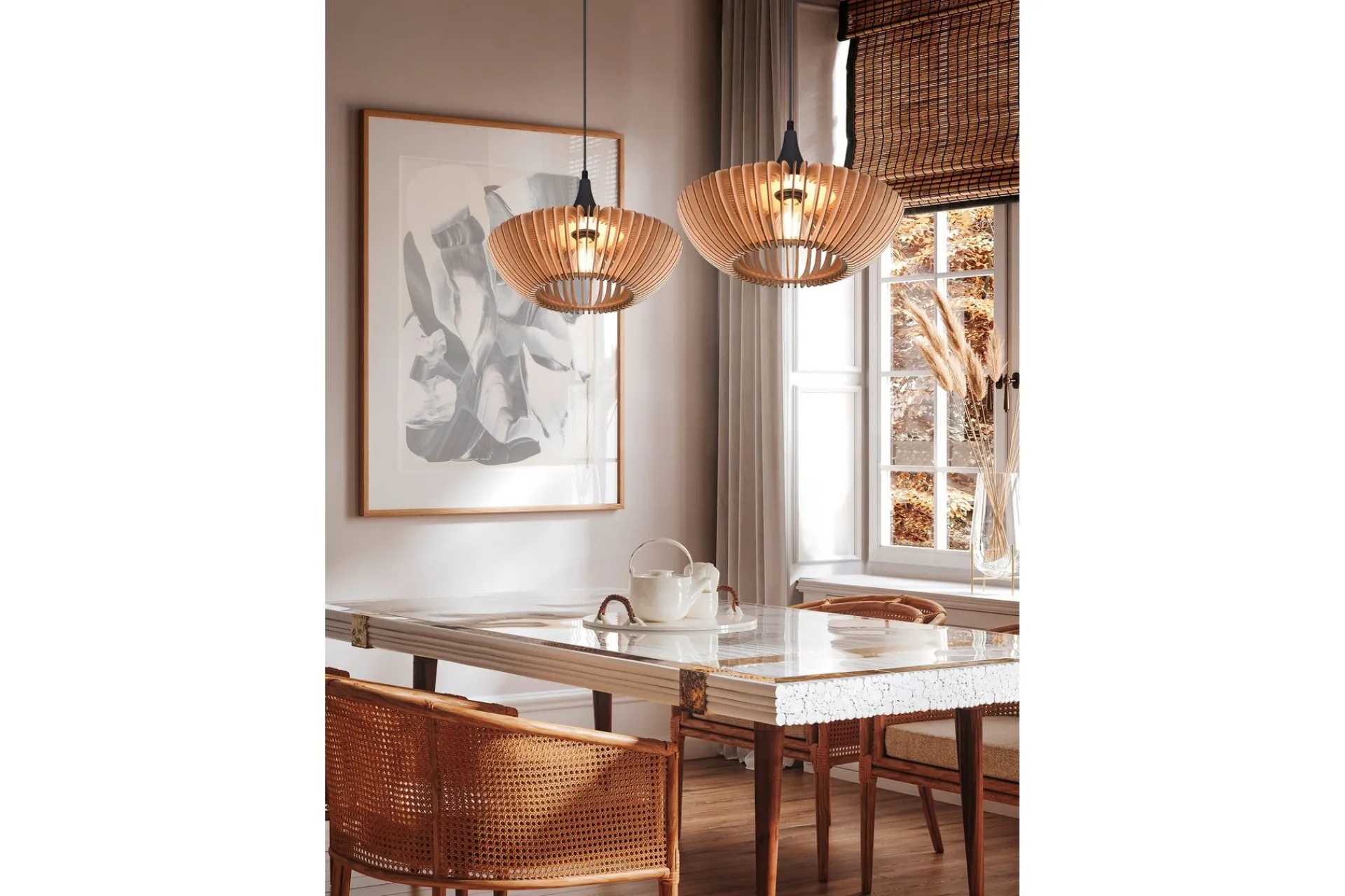 Trio Lighting Colino Pendellampe E27 Tre/Antracit
