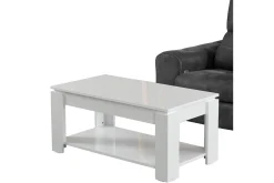 Sofabord-Comfortale Sofabord 104 cm med Oppbevaringshylle Hvit