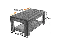 Sofabord-Comfortale Sofabord 104 cm med Oppbevaringshylle Hvit