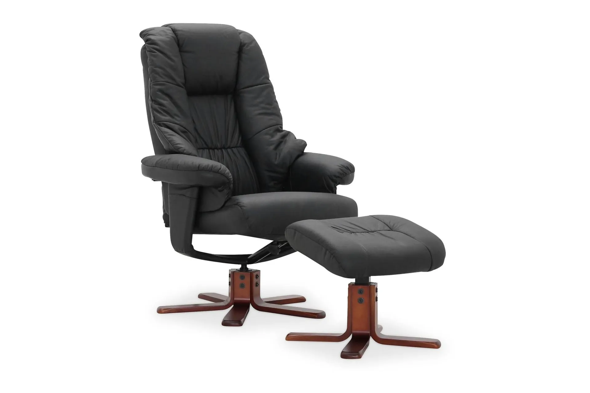 Scandinavian Choice Lenestoler-Comfy Lenestol med Snurr Lær/PVC Svart