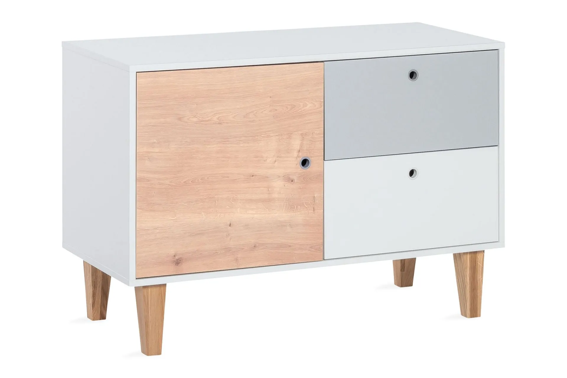 VOX Kommode Barnerom|Kommode-Concept Kommode Hvit / Grå / Natur Tre/Natur,Hvit,Grey