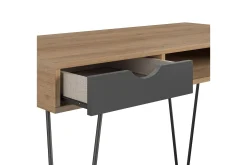 Novogratz Kontorbord-Concord Skrivebord 106 cm med Oppbevaring Skuff Grå/Natur/Sv Natur/Svart