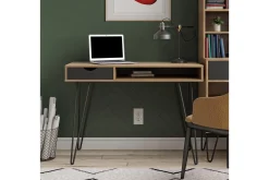 Novogratz Kontorbord-Concord Skrivebord 106 cm med Oppbevaring Skuff Grå/Natur/Sv Natur/Svart