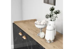 Sideboard & Skjenker-Console Eik|Marmor Svart,Natur