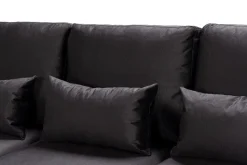 Scandinavian Choice Velour Sofa & Fløyel Sofa|U-Sofa-Copenhagen Compact 4-seters Venstrevendt U-formet Large Sofa med Divan og Sjeselong i Fløyel Mørkegrå