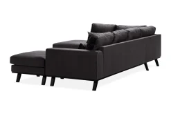 Scandinavian Choice Velour Sofa & Fløyel Sofa|U-Sofa-Copenhagen Compact 4-seters Venstrevendt U-formet Large Sofa med Divan og Sjeselong i Fløyel Mørkegrå