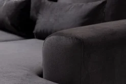 Scandinavian Choice Velour Sofa & Fløyel Sofa|U-Sofa-Copenhagen Compact 4-seters Venstrevendt U-formet Large Sofa med Divan og Sjeselong i Fløyel Mørkegrå