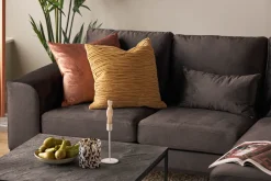 Scandinavian Choice Copenhagen Compact 3-seters Vendbar L-formet Divansofa i Fløyel