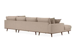 Scandinavian Choice U-Sofa-Copenhagen Premium 5-personers Højrevendt U-formet Dyb Sofa med Divan og Chaiselong i Stoff Ljusbrun