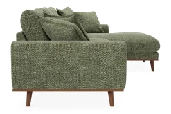 Scandinavian Choice Sofa Med Sjeselong-Copenhagen Premium 4-personers Højrevendt L-formet Dyb Divansofa i Chenille Grønn