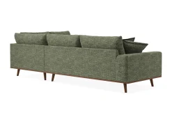 Scandinavian Choice Sofa Med Sjeselong-Copenhagen Premium 4-personers Højrevendt L-formet Dyb Chaiselongsofa i Chenille Grønn