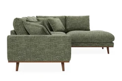 Scandinavian Choice Sofa Med Sjeselong-Copenhagen Premium 4-personers Højrevendt L-formet Dyb Chaiselongsofa i Chenille Grønn