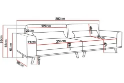 Scandinavian Choice Velour Sofa & Fløyel Sofa-Copenhagen 4-seters Fløyelssofa Mørkegrå