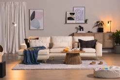 Scandinavian Choice Velour Sofa & Fløyel Sofa|Sofa Med Sjeselong-Copenhagen 4-seters Venstrevendt L-formet Divansofa i Fløyel Beige