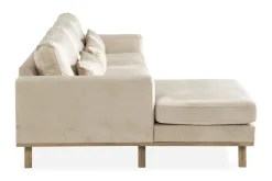 Scandinavian Choice Velour Sofa & Fløyel Sofa|Sofa Med Sjeselong-Copenhagen 4-seters Venstrevendt L-formet Divansofa i Fløyel Beige