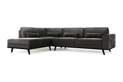 Scandinavian Choice Copenhagen 4-seters Venstrevendt L-formet Sjeselongsofa i Fløyel