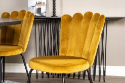 Furniture Fashion Spisegrupper-Copenhagen Spisegruppe med 6 Limhamn Spisestoler Gul Svart,Gul