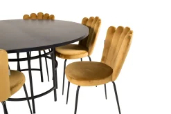 Furniture Fashion Spisegrupper-Copenhagen Spisegruppe med 6 Limhamn Spisestoler Gul Svart,Gul