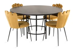 Furniture Fashion Spisegrupper-Copenhagen Spisegruppe med 4 Limhamn Spisestoler Gul Svart,Gul