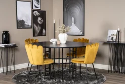 Furniture Fashion Spisegrupper-Copenhagen Spisegruppe med 4 Limhamn Spisestoler Gul Svart,Gul