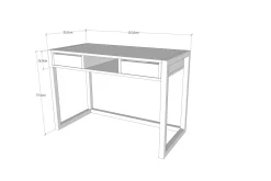 Corieon Skrivebord 115 cm med Oppbevaring Skuffer + Hylle