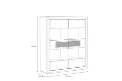 Hjørneskap|Skap-Corlius Vitrineskap 41x134 cm Beige/Brun